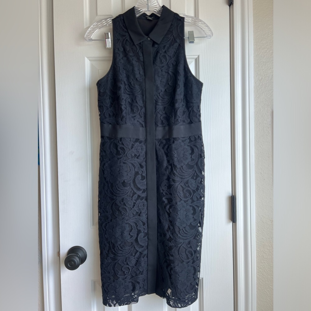 Ann Taylor Womens Black Lace Formal Dress Size 2 Flawless Condition